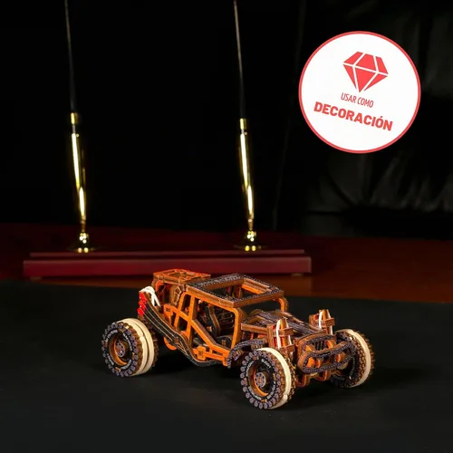 Vista 8 de WOODEN.CITY Buggy LE 3D Wooden Puzzles for Adults – Build Your Own Buggy with Rubber‑Band Motor – Self‑Assembly Model, DIY Gift for Adults and Teens