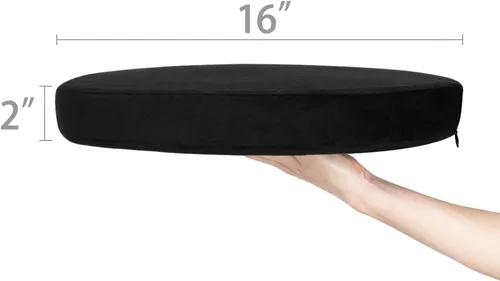 Vista 5 de Almohadilla Shinnwa de poliéster suave, cuadrado o redondo con espuma de memoria para asiento, soporte Lumbar de felpa, colorida de 16 pulgadas