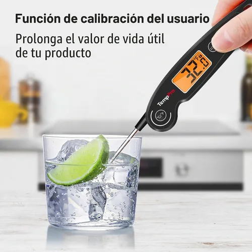 Vista 7 de ThermoPro TP605 Termómetro Digital de Lectura Instantánea para Carne para Cocinar, Termómetro de Alimentos Impermeable con Retroiluminación