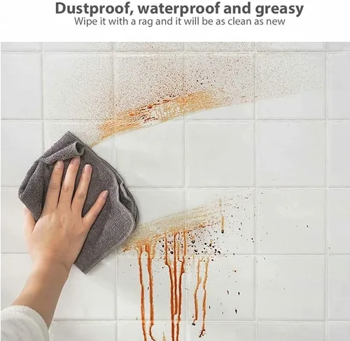Vista 2 de Película protectora de pared absorbente electrostática, película protectora electrostática autoadhesiva, extraíble, a prueba de aceite, impermeable