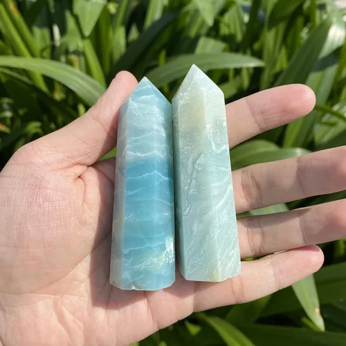 Vista 5 de Torre de amazonita natural, varita de punta de obelisco de cristal curativo y piedras, muestra mineral para meditación y decoración del hogar, 3-3.5