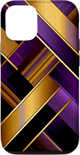 Vista 28 de Púrpura Negro Oro Plaid Patrón A Cuadros Amantes Caso Para iPhone 16