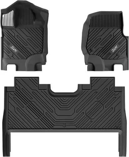 Vista 13 de 3W Alfombrillas para Ford F-150 2015-2025 y F150 Lightning SuperCrew 2022-2025 (sin almacenamiento plano plegable), TPE para todo tipo de clima