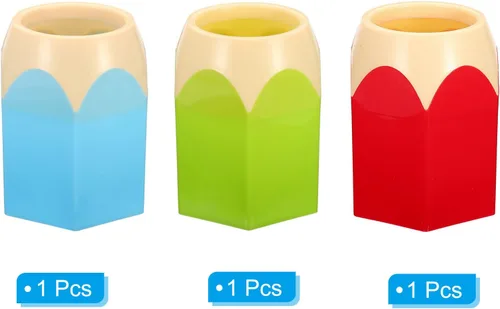 Vista 3 de PATIKIL Portalápices, paquete de 3 soportes para bolígrafos para escritorio, bonito soporte de plástico para lápices, organizador de tazas