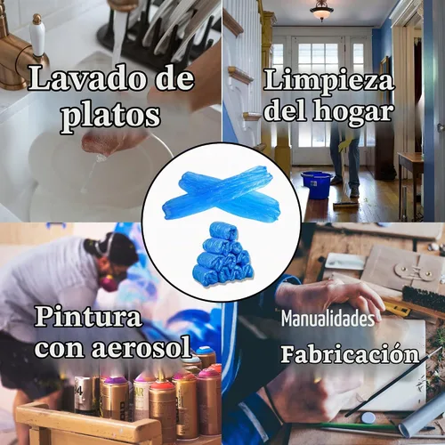Vista 5 de Yzurbu Mangas de brazo desechables, cubiertas protectoras impermeables de plástico con elástico en el puño