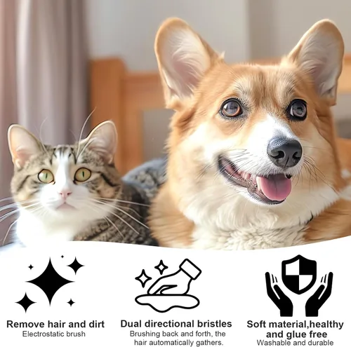 Vista 6 de Guantes de depilación de mascotas, paquete de 2, cepillo reutilizable para gatos y perros, removedor electrostático de pelo para muebles, alfombras