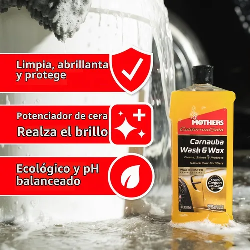 Vista 3 de Mothers California Gold Carnauba Wash & Wax, 16 onzas (05676)
