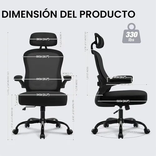 Vista 2 de Ergonomic Office Chair,Ultra Thick Spring Cushion Desk Chair,Black