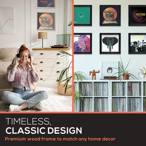 Vista 5 de KAIU Marco de Discos de Vinilo – Marcos de Álbum de Madera Maciza para Discos de Vinilo, Accesorios, Regalos para Montar en la Pared, Cubierta