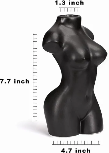 Vista 6 de Jarrón de cuerpo femenino - Jarrón grande bohemio en forma de cuerpo femenino de 4.7 x 7.7 pulgadas - Jarrón feminista minimalista único y fresco