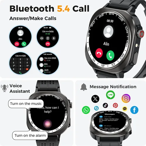 Vista 3 de 2026 Smart Watch (Answer/Make Call), 1.43" 3D-AMOLED Smartwatch for Men Women, 130+ Sports Fitness Watch, Heart Rate/Sleep Monitor, 60 Days