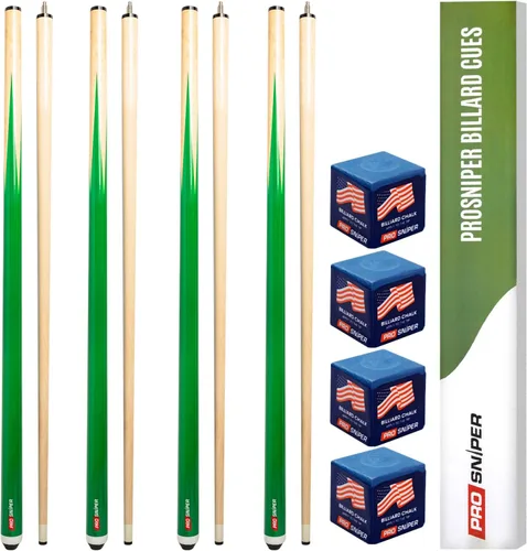 Vista 10 de Prosniper Premium Pool Sticks Set of 4 58-Inch, 19-Oz Canadian Ashwood Pool Cue with Low-Deflection Shaft & 4 Extra Chalks Pro-Grade Billiard