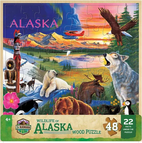 Vista 12 de Masterpieces Rompecabezas de 48 piezas de hechos divertidos para niños, rompecabezas de madera del arca de Noé, 12 x 12 pulgadas