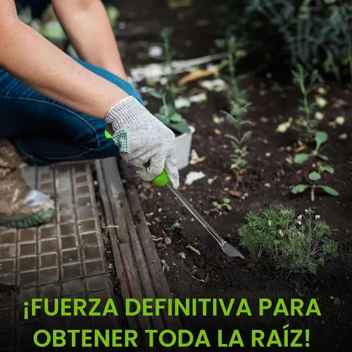Vista 2 de Garden Guru Herramienta Quitadientes de León con Mango Ergonómico - Extractor de Malezas de Acero Inoxidable para Plantar, Deshierbar, Cuidado
