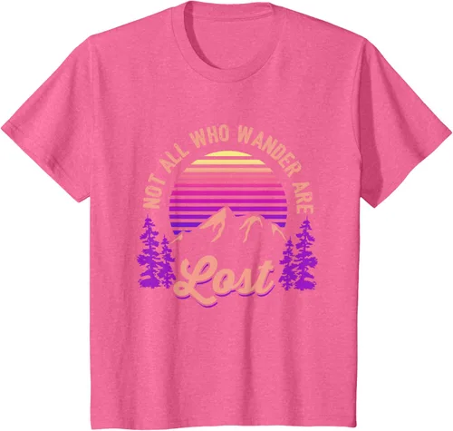 Vista 40 de Not All Who Wander Are Lost Vintage Mountains - Camiseta de senderismo, Negro, S