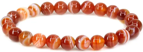 Vista 41 de Keleny Gem - Pulsera elástica de piedras semipreciosas con cuentas redondas de 8 mm, 7 pulgadas, unisex Ágata de encaje azul de grado A