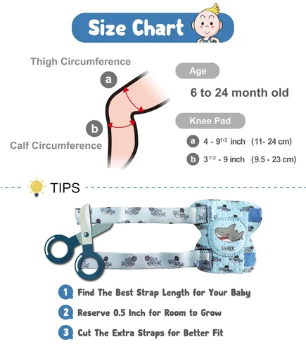 Vista 5 de Rodilleras para gatear con certificado CPSIA, cómodas, unisex, para niños pequeños y bebés que gatean (2 pares, copos de nieve rosa)