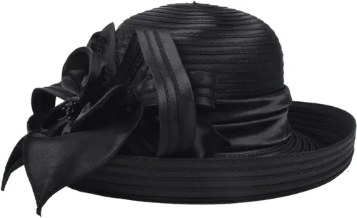 Vista 3 de Lady Church Derby - Sombrero tipo capó para fiesta de té, boda, sombrero tipo cubo, S051