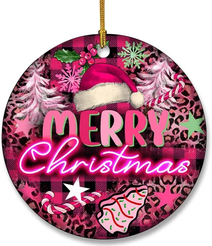 Vista 6 de Bonito adorno de cerámica de gato negro, divertidas decoraciones de Navidad para árbol, adorno colgante de Navidad para amantes de los gatos
