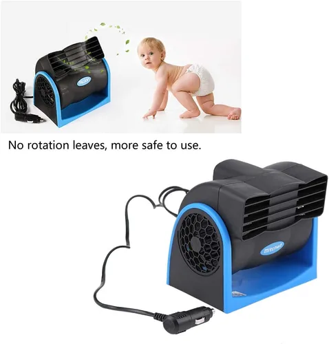 Vista 5 de Enfriador de ventilador de aire para vehículos de automóvil, DC 12V ABS Ventilador de enfriamiento eléctrico, Mini, velocidad ajustable, enfriador