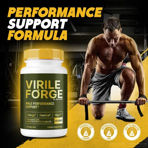 Vista 2 de Virile Forge (2 unidades) - Fórmula original y completa con potente mezcla para rendimiento, resistencia y energía duraderas, píldoras masculinas