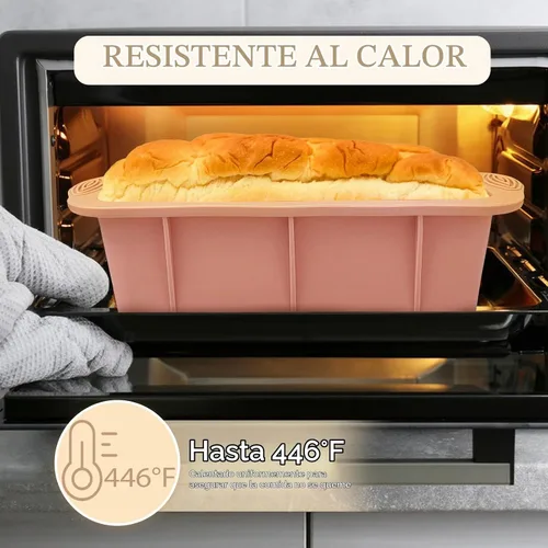Vista 5 de Koolstuffs Molde de Silicona para Pan de Molde, 2 PCS Moldes Rectangulares Antiadherentes para Hornear para Horno, Pan, Pastel, Fácil Desmoldado