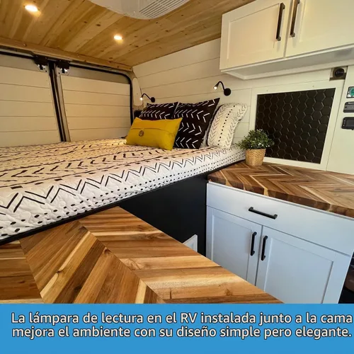 Vista 5 de Acegoo Luz de lectura LED de 12 V, lámpara de lectura regulable con cargador USB, luz de cuello flexible de 12 voltios para barco, cámper