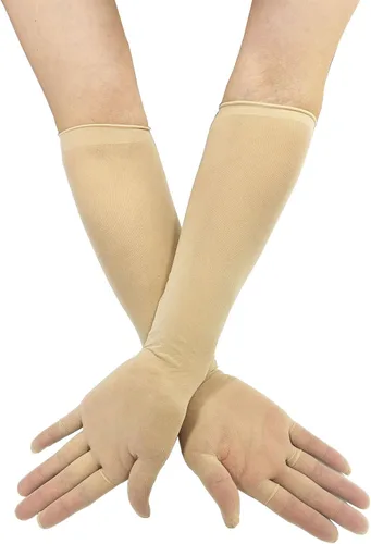 Vista 2 de Guantes de noche de malla transparente para mujer, longitud de ópera