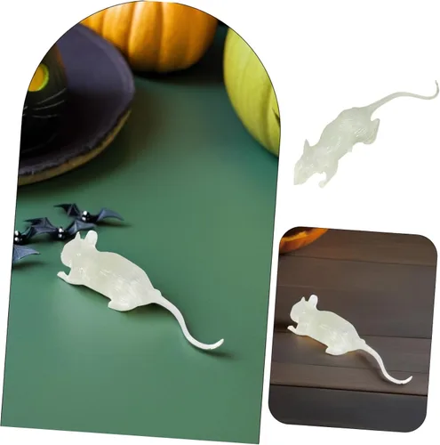 Vista 8 de Toyvian 20 piezas luminosas de Halloween falsos ratones accesorios de ratones complicados modelo broma espeluznante decoración de fiesta