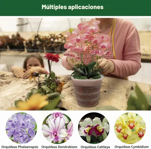 Vista 6 de Macetas para Orquídeas, Paquete de 12 Macetas para Orquídeas de 4.5 Pulgadas con Agujeros, Maceta Ranurada Transpirable para Orquídeas