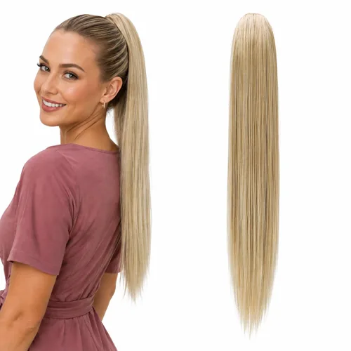 Vista 12 de CAISHA 24 "Hairpiece Cola de caballo Clip en la extensión de pelo largo recto Brunette H607