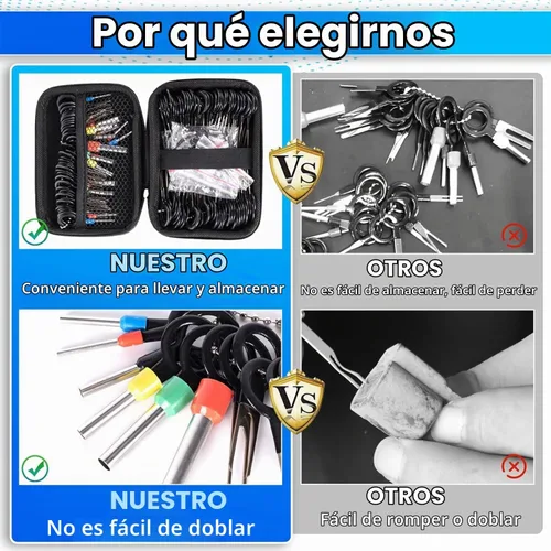 Vista 6 de Kikerike Kit de herramientas de extracción de terminales, 139 piezas, herramienta de desfilado, conector eléctrico, kit de herramientas