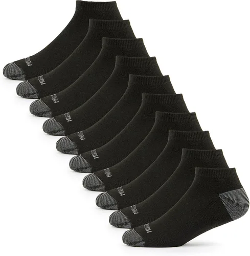 Vista 15 de Fruit of the Loom Men's Dual Defense Odor Protection Socks Tobillo - Paquete de 10 - Negro