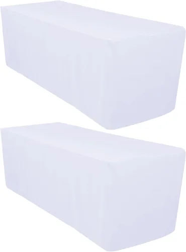 Vista 16 de Surmente - Manteles negros para mesas rectangulares de 6 pies, 30 x 72 pulgadas Protector de mesa ajustado, sin arrugas, tela de poliéster