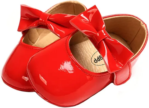 Vista 7 de Ohwawadi Zapatos de bebé para niña, zapatos planos Mary Jane de princesa para vestido de boda, zapatos de cuna para recién nacidos, bebés, bebés