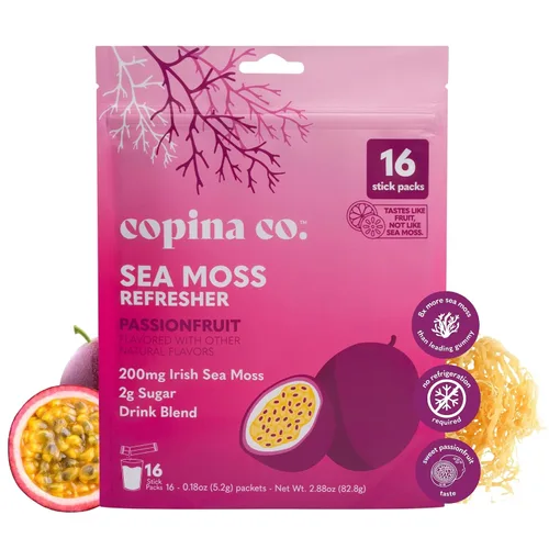 Vista 11 de Copina Co. Refrescante orgánico de musgo marino irlandés para la salud intestinal y el apoyo inmunológico 200 mg Sabor a flor de cítricos
