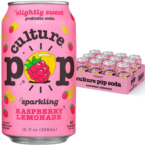 Vista 17 de Culture Pop Soda, cereza negra espumosa de Noah Kahan, soda probiótica baja en azúcar, alternativa al jugo espumoso, sin OMG, kosher, sin gluten