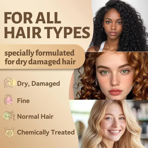 Vista 7 de Luseta - Juego de champú y acondicionador de aceite de argán, sin sulfatos, para tratar la pérdida de cabello, ideal para cabello dañado, fino, seco