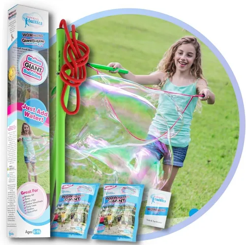 Vista 11 de WOWmazing Kit Grab-N-Go: Incluye varita, concentrado de burbujas gigante, cubo y folleto de consejos y trucos Juguete al aire libre para niños