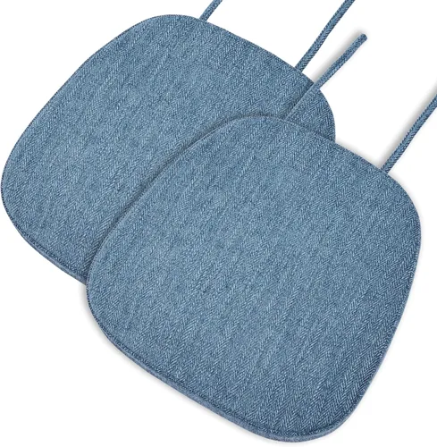 Vista 21 de baibu Juego de 2 cojines metálicos de espuma viscoelástica de 14 x 14 pulgadas, diseño de doble capa, antideslizantes, para sillas de comedor, cojín