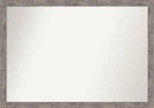 Vista 224 de Amanti Art Silver Bathroom Mirror for Over Sink, 26x45 Custom Made Marred Pewter Rectangle Vanity Mirror, Oversize Casual Wood Frame, Hangs Estaño