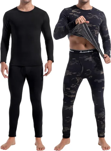 Vista 11 de 2 o 3 juegos de ropa interior térmica para hombre, ropa interior larga Negro y Negro