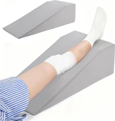 Vista 9 de Almohada de rodilla para cirugía de pierna recta con funda de enfriamiento, almohada de pierna para elevación de circulación sanguínea, cuña