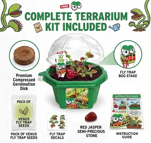 Vista 2 de Toys By Nature Venus - Juego de terrario para niños, divertido y fácil de cultivar, plantas alimentarias de insectos, kit completo de plantas