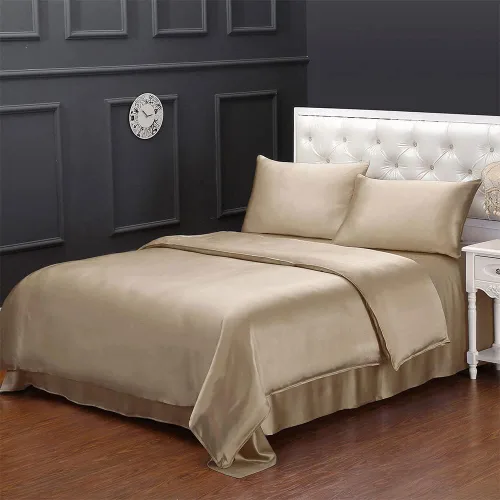 Vista 10 de LILYSILK Funda de edredón de seda negra para cama individual, fundas de edredón de seda de 19 momme