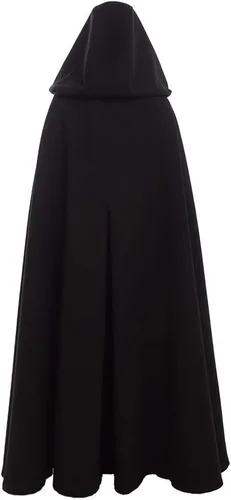 Vista 4 de GRACEART Women's Hood Woolen Cape Bridal Wedding Winter Cloak Plus Size Thick Coat Negro 1
