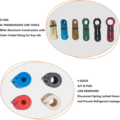 Vista 3 de Handor Master - Kit de herramientas de desconexión rápida para sistemas de transmisión y combustible de A/C, herramienta de extracción de línea