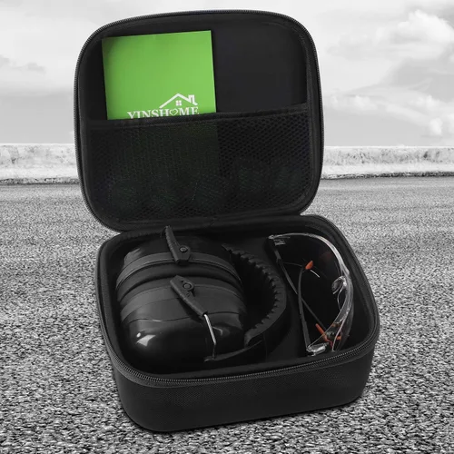 Vista 2 de Orejeras de protección auditiva para disparos, gafas de seguridad para armas, tapones para los oídos, funda protectora