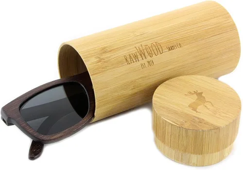 Vista 6 de RawWood Originals - Lentes de sol polarizados de madera de bambú 100% flotantes Wayfarer