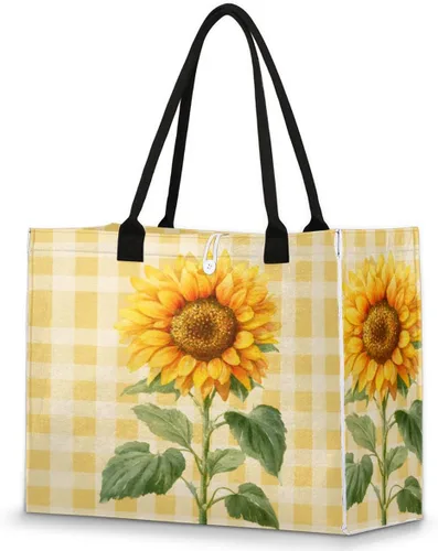 Vista 12 de Pardick Bolsa de mano reutilizable para mujer, bolsa de viaje, trabajo, compras, piscina y playa, A-04, Mediana